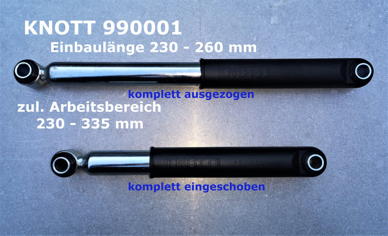Achsstoßdämpfer orig KNOTT 990001 für Anhänger bis 3500 kg mit Schrauben