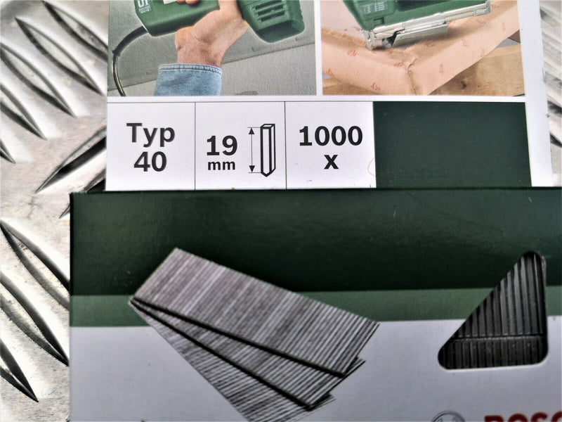 1000 Bosch Stift Tackerstift Nagel TYP 40 19mm 2 609 255 805