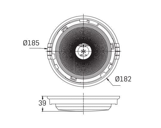 Innenleuchte 12V / 24V SIM 3144 Proplast Ø 185mm, hell für 2 Leuchtmittel Anhänger