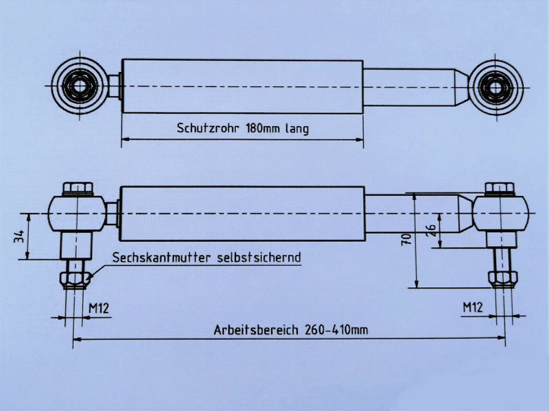 2x Stoßdämpfer Achstoßdämpfer Anhänger Wohnwagen ALKO BPW Peitz 100 km/h