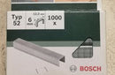 1000 Bosch Feindrahtklammer Klammer TYP 52 12,3 x 1,25 x 6mm 2609255835