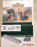 1000 Bosch Feindrahtklammer Klammer TYP 52 12,3 x 1,25 x 6mm 2609255835