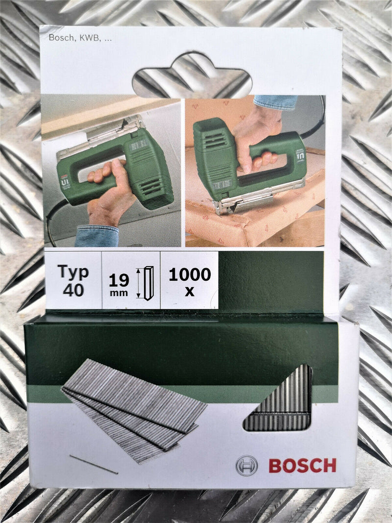 1000 Bosch Stift Tackerstift Nagel TYP 40 19mm 2 609 255 805